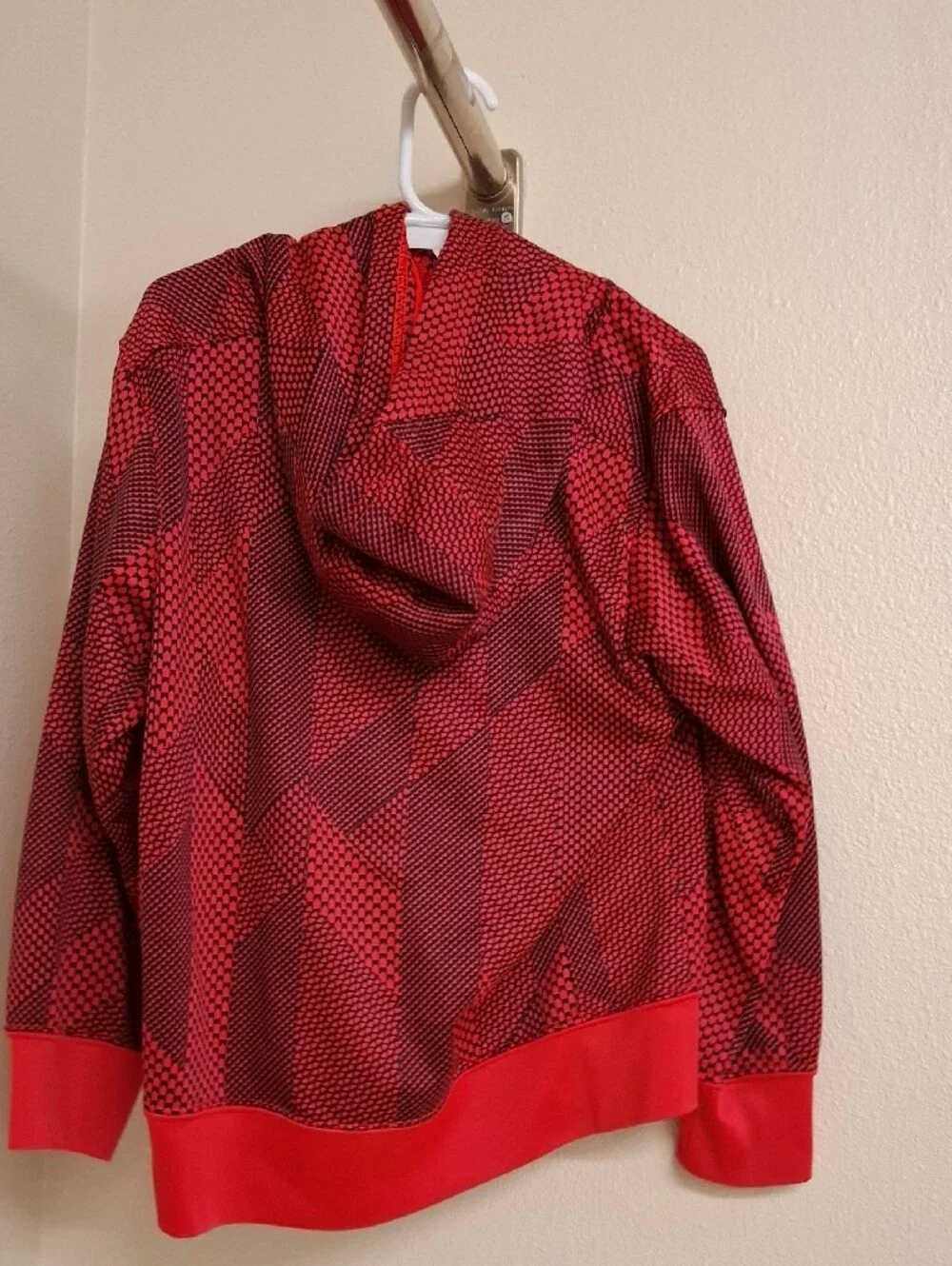 Nike Red and Black Geometric Patterned Kids Hoodie